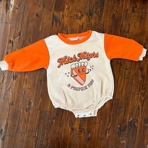 Thick Thighs and Pumpkin Pies! Baby Romper Size 90 (12-18) months.